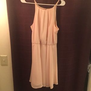 Blush high neck dress